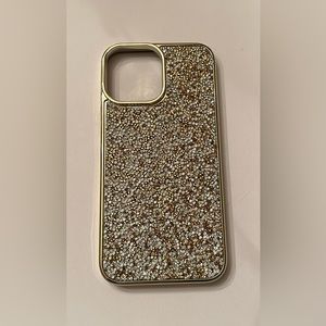 Gold sparkly/rhinestone Iphone 13 pro max case